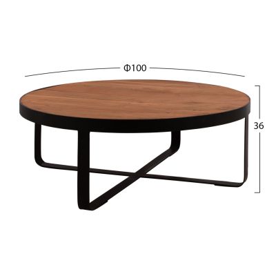 Маса за кафе ATHARVA HM8461.11 акациево дърво масив Φ100X36cm