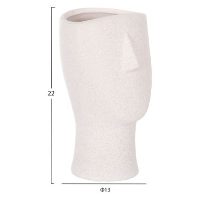 CERAMIC TABLE DECOR HUMANS HM4632 OFF WHITE WITH CRYSTALLIZATION Φ13x22Hcm.