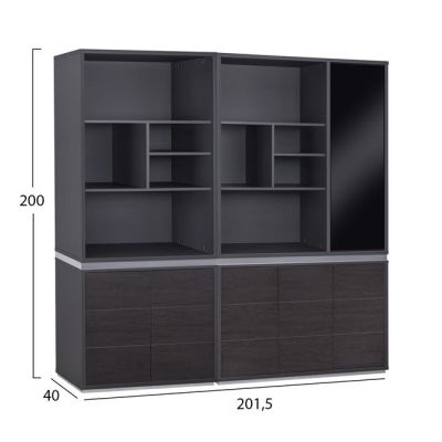 Комплект професионална офис библиотека 2 части Rosewood HM11201