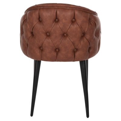 КРЕСЛО “LORETTA” HM9271.53 В КАФЯВО-КАФЯВА PU КОЖА И ЧЕРНИ ДЪРВЕНИ КРАКА 53x60x82H CM.