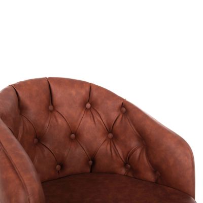 КРЕСЛО “LORETTA” HM9271.53 В КАФЯВО-КАФЯВА PU КОЖА И ЧЕРНИ ДЪРВЕНИ КРАКА 53x60x82H CM.