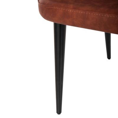 КРЕСЛО “LORETTA” HM9271.53 В КАФЯВО-КАФЯВА PU КОЖА И ЧЕРНИ ДЪРВЕНИ КРАКА 53x60x82H CM.