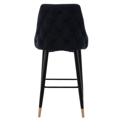 SERENITY BAR STOOL ΗΜ8519.04 BLACK VELVET WITH METAL FRAME 53x48x110 cm.