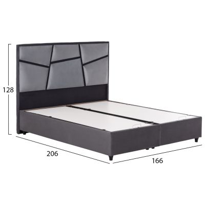 BED WITH STORAGE SPACE IRIDA HM718 GREY VELVET -FOR MATTRESS 160x200cm.