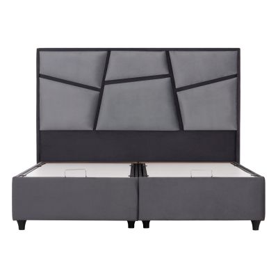 BED WITH STORAGE SPACE IRIDA HM718 GREY VELVET -FOR MATTRESS 160x200cm.