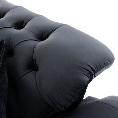 HM3249.01 BENNINGTON 3-местен диван, черно кадифе, 240x95x80