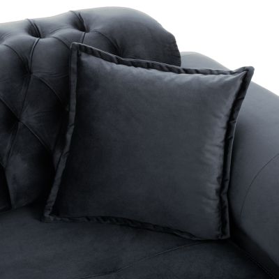 HM3249.01 BENNINGTON 3-местен диван, черно кадифе, 240x95x80