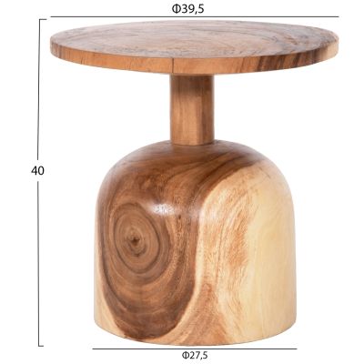 ПОМОЩНА МАСА КРЪГЛА ПЪМБА-s HM9892 СУАР МАСИВ В ЕСТЕСТВЕН ЦВЯТ Φ39,5x40Hcm.
