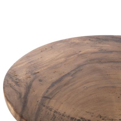 ПОМОЩНА МАСА КРЪГЛА ПЪМБА-s HM9892 СУАР МАСИВ В ЕСТЕСТВЕН ЦВЯТ Φ39,5x40Hcm.