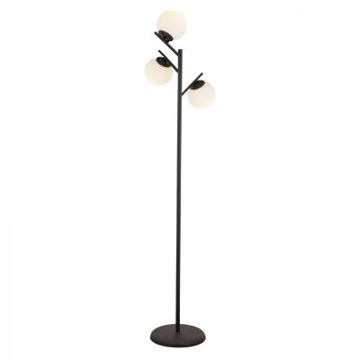 FLOOR STANDING LUMINAIRE 3-LIGHT ΗΜ7433.01 BLACK METAL-WHITE BULBS 30x175H cm.