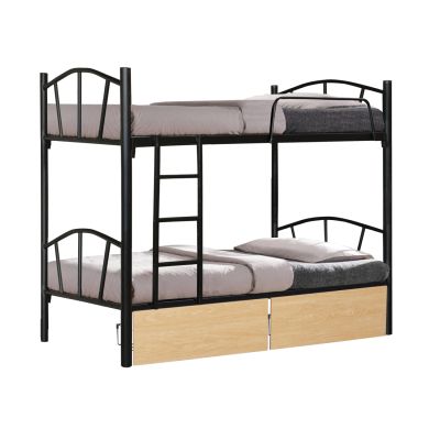 BUNK BED FLOOR HM21122.01 METAL IN BLACK WITH FLOOR DRAWERS SONAMA 200x91.5x177.5Hcm.