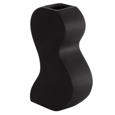 CERAMIC TABLE DECOR SERIES "SEBOR" HM4590.02 BLACK MATTE 13x6x22Hcm.