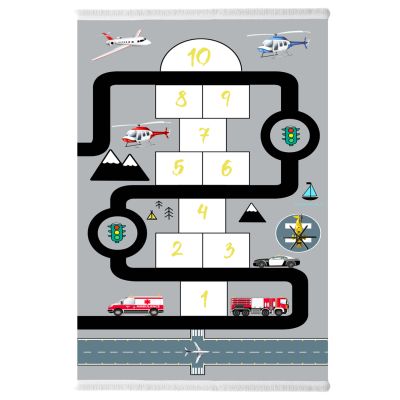 SERIES KIDDER HM7678.10 80Χ150cm, kids carpet with hopscotch game, fringes