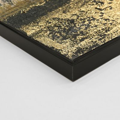 WALL PAINTING SEDIMENT HM4575.01 BLACK PS FRAME-CANVAS 142x4.5x72Hcm.