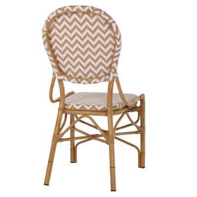 CHAIR ALUMINUM HM5927.03 BAMBOO LOOK NATURAL-WHITE 46x56x95Hcm.