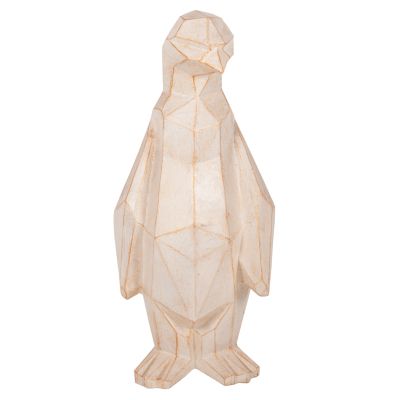 ПОДОВА ДЕКОРАЦИЯ ПИНГВИН HM7916 GRC В ЦВЯТ БЯЛА ПАТИНА СЪС ЗЛАТИСТИ ДЕТАЙЛИ 45x45x100Hcm.