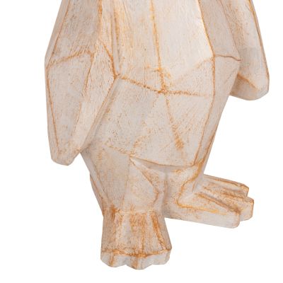 ПОДОВА ДЕКОРАЦИЯ ПИНГВИН HM7916 GRC В ЦВЯТ БЯЛА ПАТИНА СЪС ЗЛАТИСТИ ДЕТАЙЛИ 45x45x100Hcm.