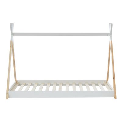 BED FOR KIDS MUNK HM699.03 t.MONTESSORI-PINE WOOD IN NATURAL-WHITE FOR MATTRESS 190x90cm.
