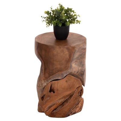 SIDE STOOL/TABLE STOMP HM9350.11 TEAK WOOD--NATURAL COLOR Φ30x45Hcm.