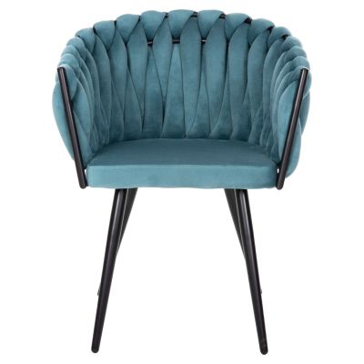 CHAIR LUANDA HM8741.05 TURQUOISE VELVET-BLACK METALLIC LEGS 62x54x79Hcm.