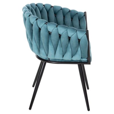 CHAIR LUANDA HM8741.05 TURQUOISE VELVET-BLACK METALLIC LEGS 62x54x79Hcm.