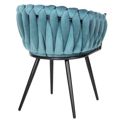 CHAIR LUANDA HM8741.05 TURQUOISE VELVET-BLACK METALLIC LEGS 62x54x79Hcm.