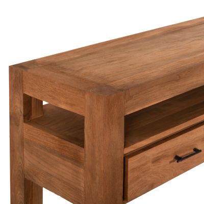 CONSOLE WITH 3 DRAWERS HM9556 RECYCLED TEAK WOOD IN NATURAL COLOR 180x45x80Hcm.