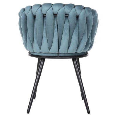 CHAIR LUANDA HM8741.05 TURQUOISE VELVET-BLACK METALLIC LEGS 62x54x79Hcm.