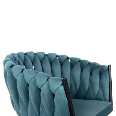 CHAIR LUANDA HM8741.05 TURQUOISE VELVET-BLACK METALLIC LEGS 62x54x79Hcm.