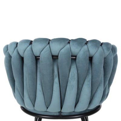 CHAIR LUANDA HM8741.05 TURQUOISE VELVET-BLACK METALLIC LEGS 62x54x79Hcm.