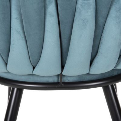 CHAIR LUANDA HM8741.05 TURQUOISE VELVET-BLACK METALLIC LEGS 62x54x79Hcm.