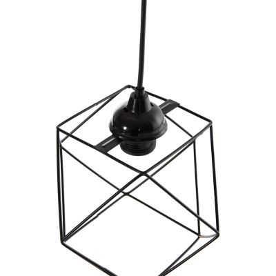 CEILING PENDANT LIGHT HM7643.01 BLACK METAL Φ24x56Hcm.