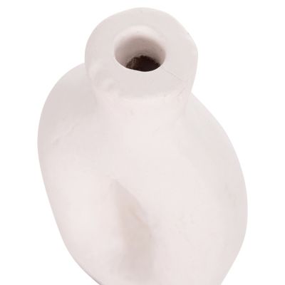 DECORATIVE VASE SERIES CLAYVON HM4409 TERRACOTTA IN WHITE COLOR 10x5x21Hcm.
