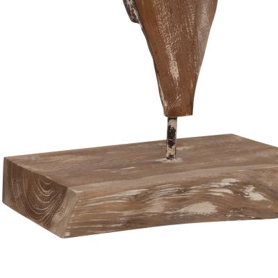 TABLE DECOR HM7715 SOLID TEAK WOOD WHITEWASH 26Χ16Χ70H
