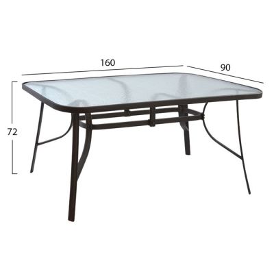 Set dining table 7 pieces HM10564.01 with Table 160x90x72cm from brown metal.