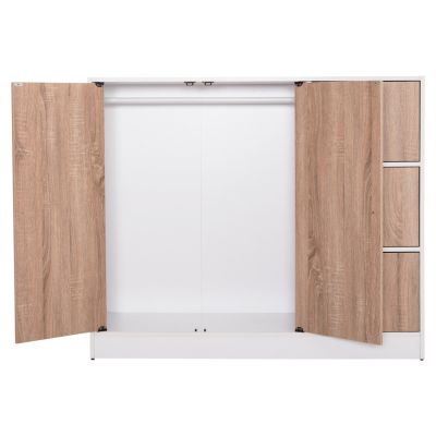 CABINET WITH 4 STORAGE SPACES MATIN HM2480.01 SONAMA OAK-WHITE MELAMINE 117x39,5x99,5Hcm.