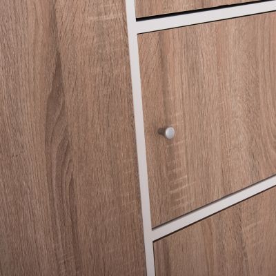CABINET WITH 4 STORAGE SPACES MATIN HM2480.01 SONAMA OAK-WHITE MELAMINE 117x39,5x99,5Hcm.