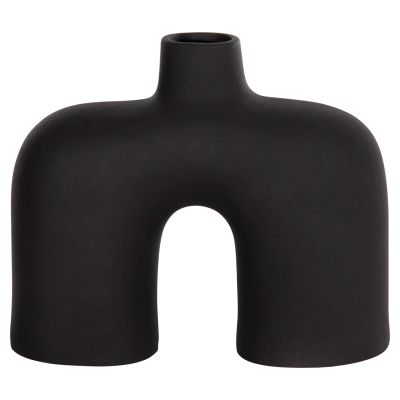 CERAMIC TABLE DECOR ISIL HM4600.02 MATTE BLACK 27x9,5x22,5Η cm.