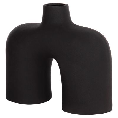 CERAMIC TABLE DECOR ISIL HM4600.02 MATTE BLACK 27x9,5x22,5Η cm.