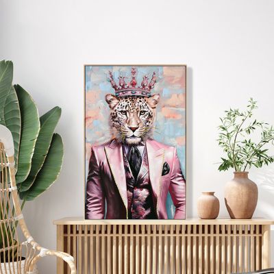 WALL PAINTING LEOPAR HM4540 BEIGE PS FRAME-PRINTED CANVAS 82x4,5x122Hcm.