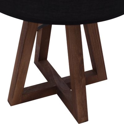 TABLE LAMP WOODEN BASE BLACK FABRIC CAP 26x26x36Hcm.HM7706.01