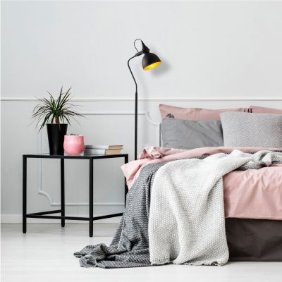 FLOOR LIGHT METALLIC BLACK HM7342 35x30x183 cm.