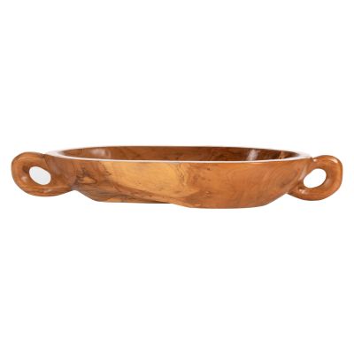 DECORATIVE DISH HM4304 TEAK WOOD IN NATURAL COLOR 64x21,5x9,5Hcm.