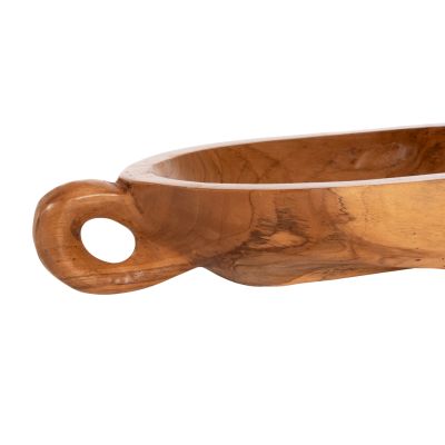 DECORATIVE DISH HM4304 TEAK WOOD IN NATURAL COLOR 64x21,5x9,5Hcm.