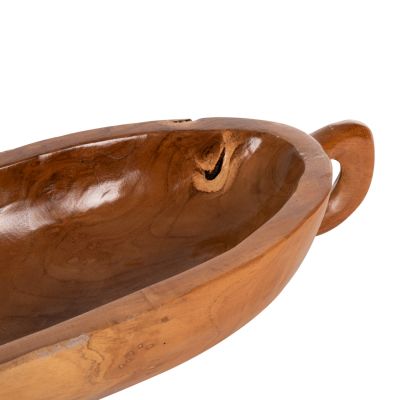 DECORATIVE DISH HM4304 TEAK WOOD IN NATURAL COLOR 64x21,5x9,5Hcm.