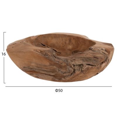 TABLE DECOR BOWL YOKI HM9629 TEAK WOOD Φ50x16Hcm.