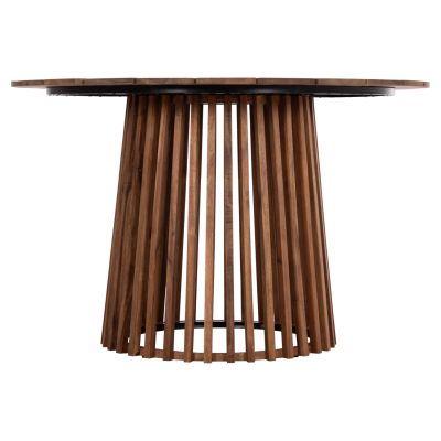 OUTDOOR DINING TABLE CRISTOBAL HM6234 ACACIA WOOD-METAL Φ120x76Hcm.