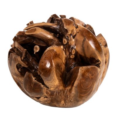 FLOOR DECORATION CLEM HM9652 SPHERE MADE OF SOLID TEAK WOOD-LARGE SIZE Φ50cm.