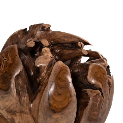 FLOOR DECORATION CLEM HM9652 SPHERE MADE OF SOLID TEAK WOOD-LARGE SIZE Φ50cm.