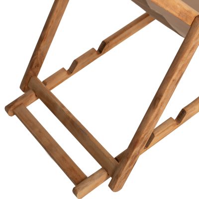 FOLDING BEACH CHAIR LIMNOS HM11765.05 BEECH WOOD NATURAL COLOR NO ARMS TEXTLINE FABRIC MOCHA COLOR